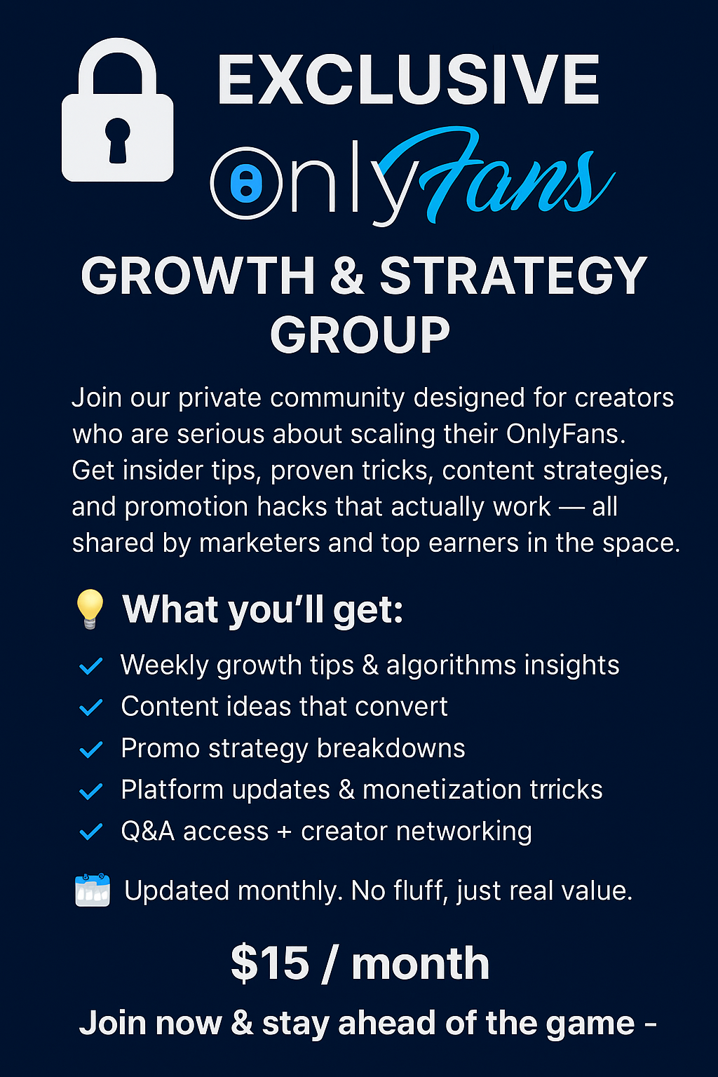 🔐 Exclusive OnlyFans Growth & Strategy Group